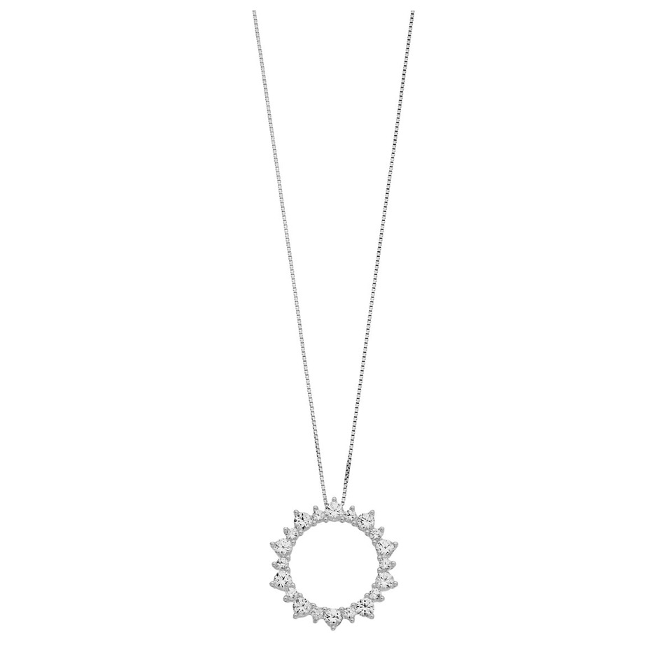 Genuine Diamond  Created White Sapphire Circle